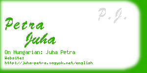 petra juha business card